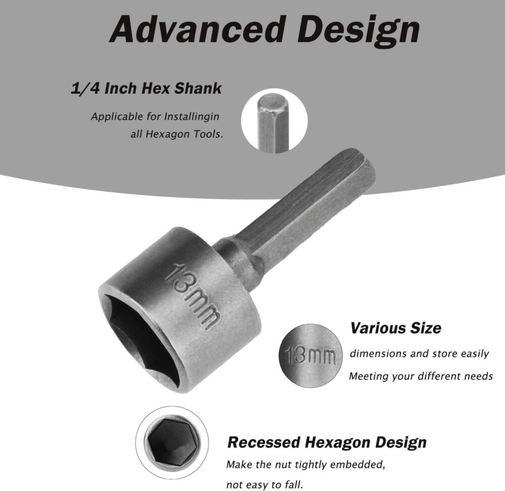 AASONS 9pcs Nut Driver Drill Bit Set - Image 4