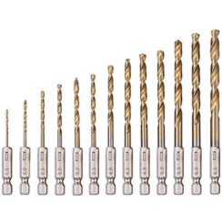 13-Piece Titanium Coated Hex Shank Drill Bit Set