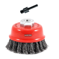 Heavy-Duty Twisted Wire Cup Brush with Adaptor