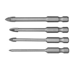 AASONS 4-Piece Carbide Tipped Glass, Ceramic and Tile Drill Bit Set 1/4" Hex Shank (1/8 to 5/16")