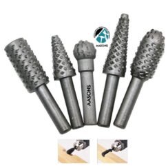 5-Piece Wood Rasp Rotary Burr Drill Bit Set (1/4? Shank)