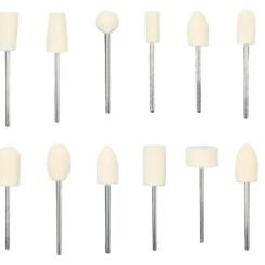 12-Piece Wool Felt Buffing Wheel Set (3 mm Shank for Rotary Tools)