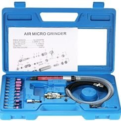 Micro Air Die Grinder 1/8'' (3mm) Pencil Grinder Pneumatic Rotary Tool 16pc Kit